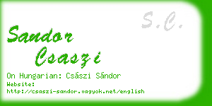 sandor csaszi business card